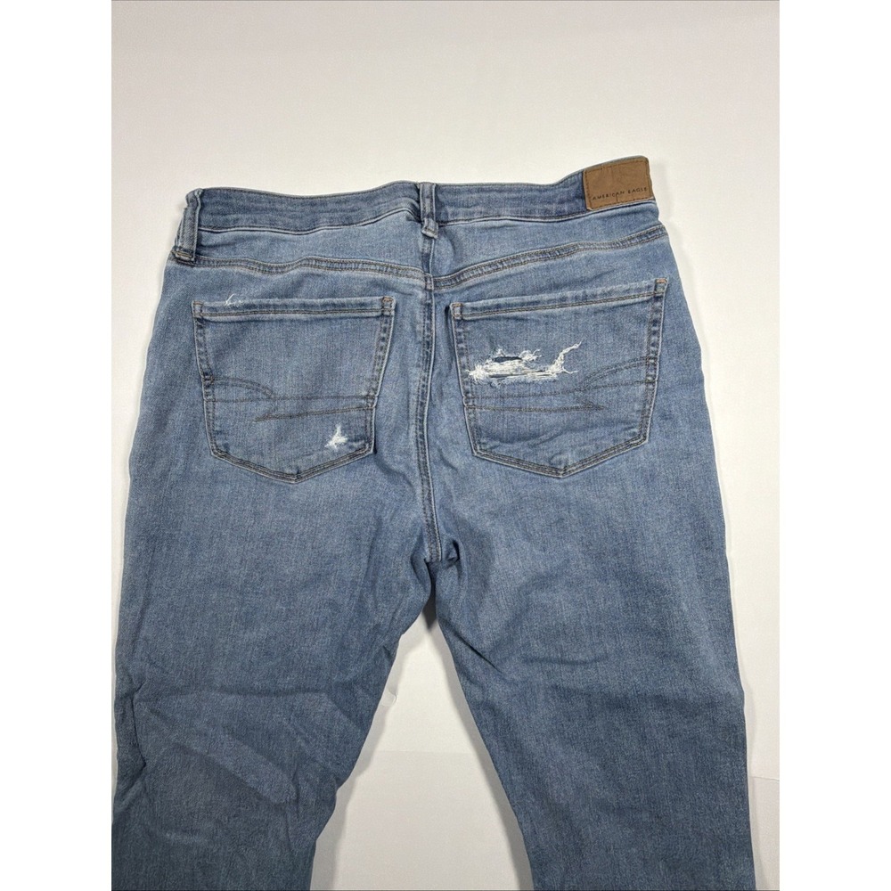 American Eagle Blue Denim Jeans Women's Size 6 Next Level Stretch Distressed - Picture 7 of 13